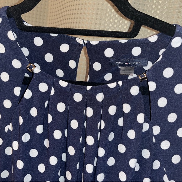 Tommy Hilfiger Navy Blue & White Sleeveless Top SZ M - Picture 2 of 3